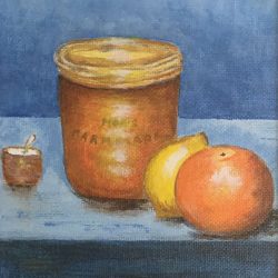 "Grandma's Marmalade" - 5x7 - Acrylic on canvas.